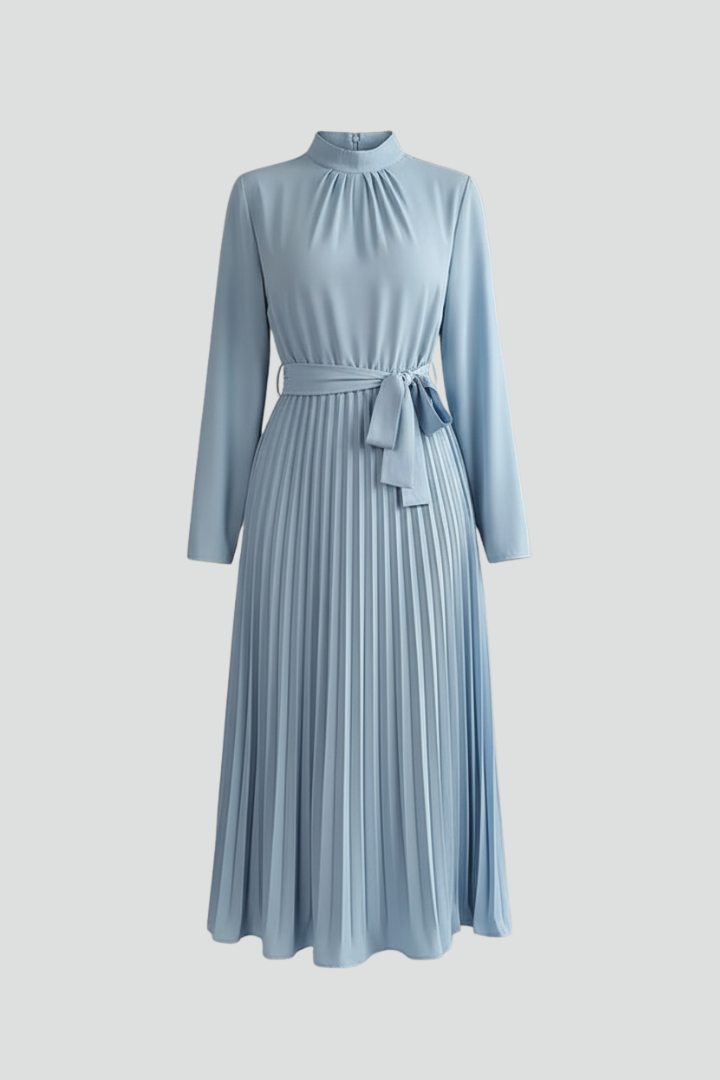 Robe de cérémonie Femme plissée à manches longues