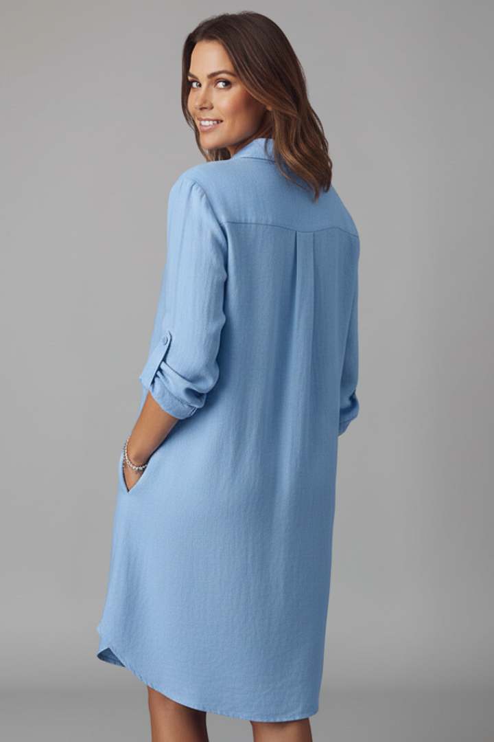 Robe Chemise Longue Femme Ample Élégante