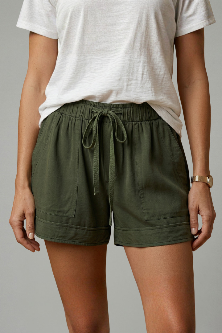 Short Femme Ample Taille Élastique à Cordon