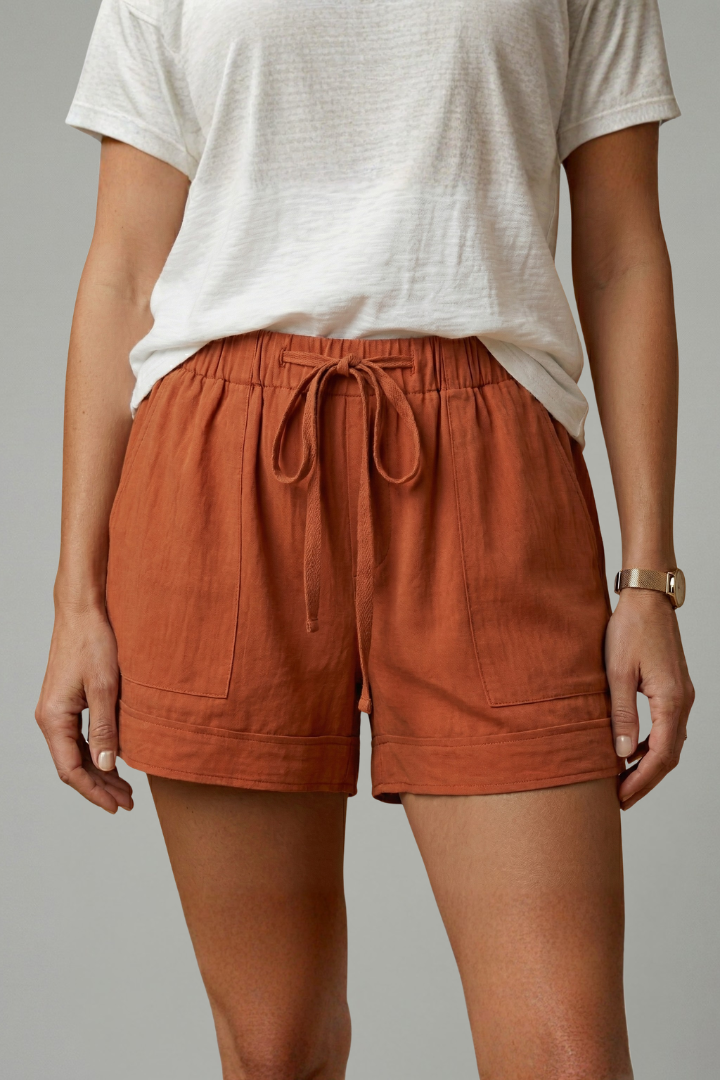 Short Femme Ample Taille Élastique à Cordon