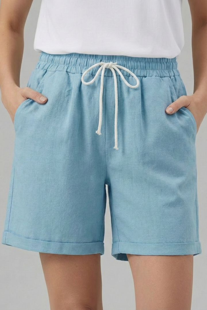 Bermuda Femme Taille Élastique à Cordon