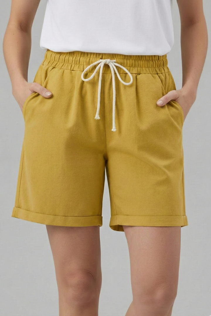 Bermuda Femme Taille Élastique à Cordon
