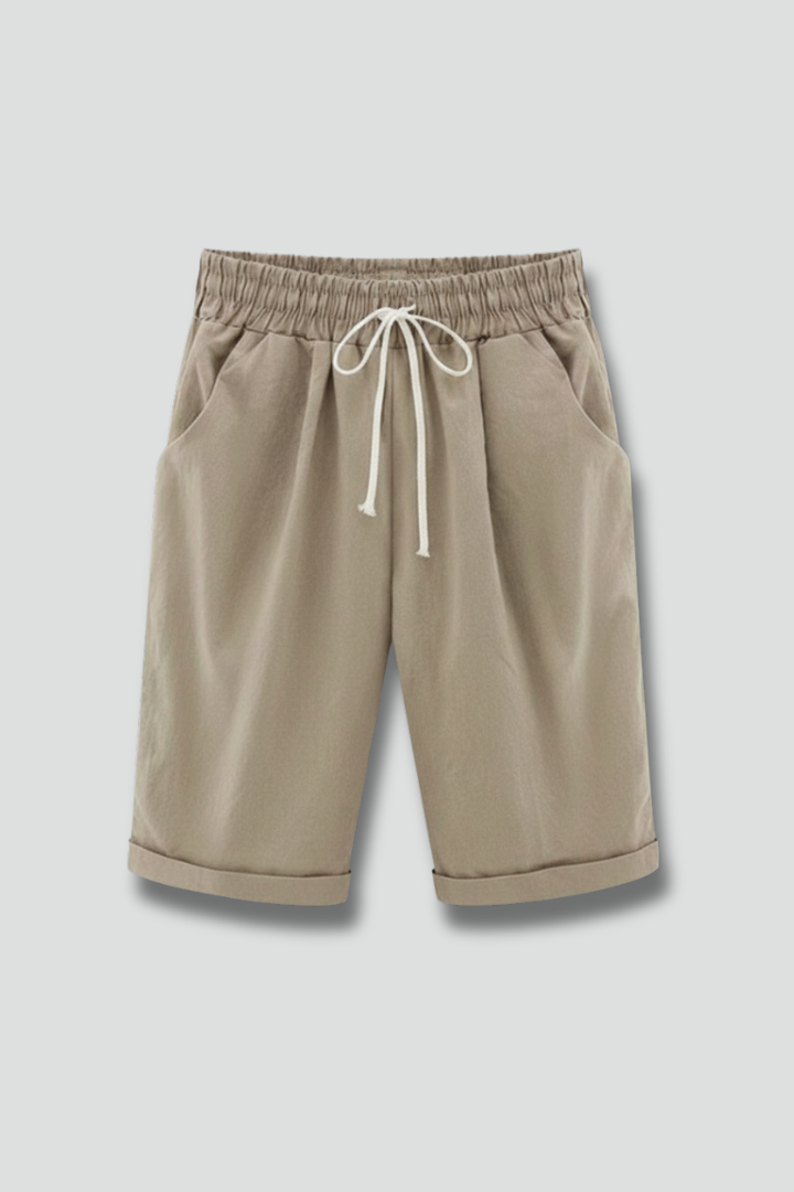 Bermuda Femme Taille Élastique à Cordon