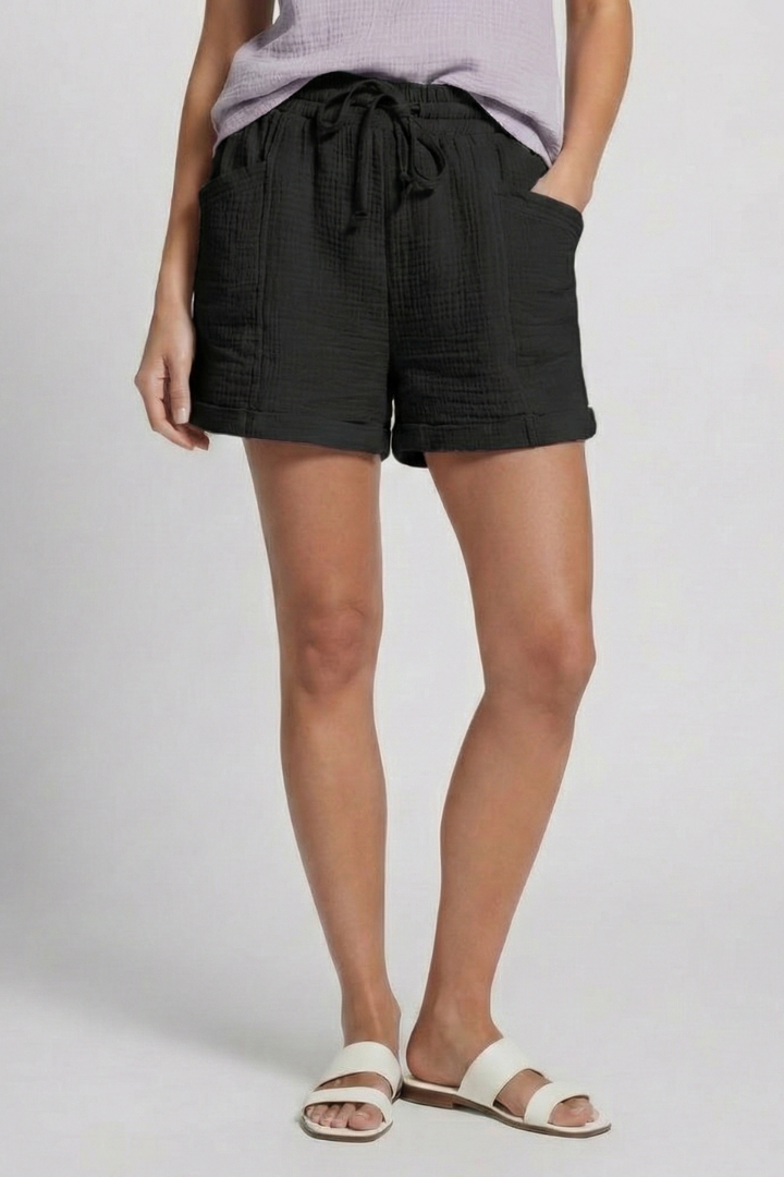Short Large Femme Léger à Poches