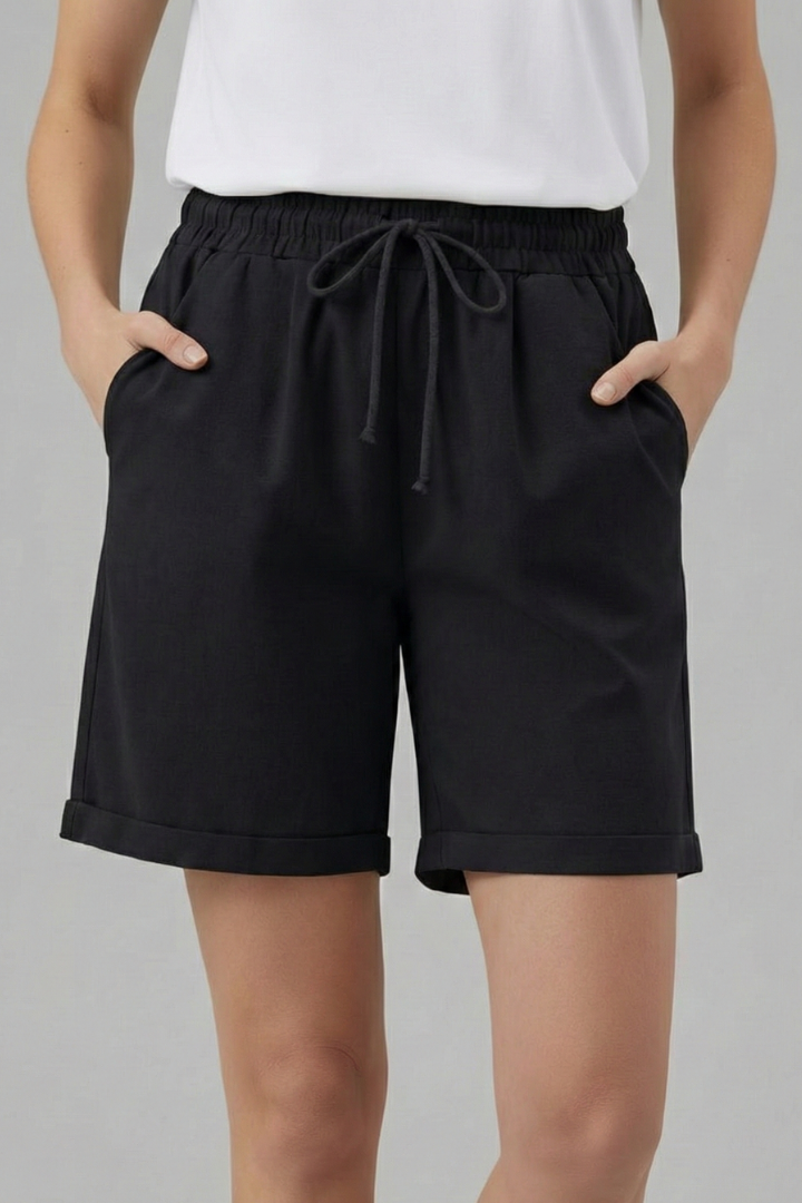 Bermuda Femme Taille Élastique à Cordon