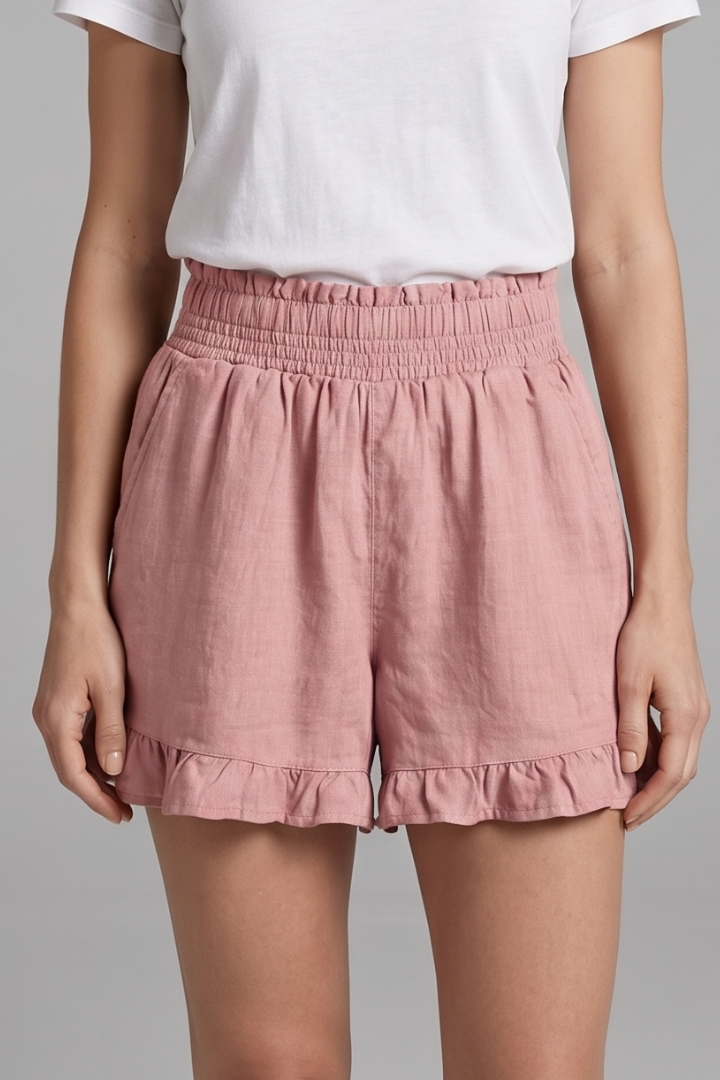 Short Jupe Femme Volanté Taille Haute