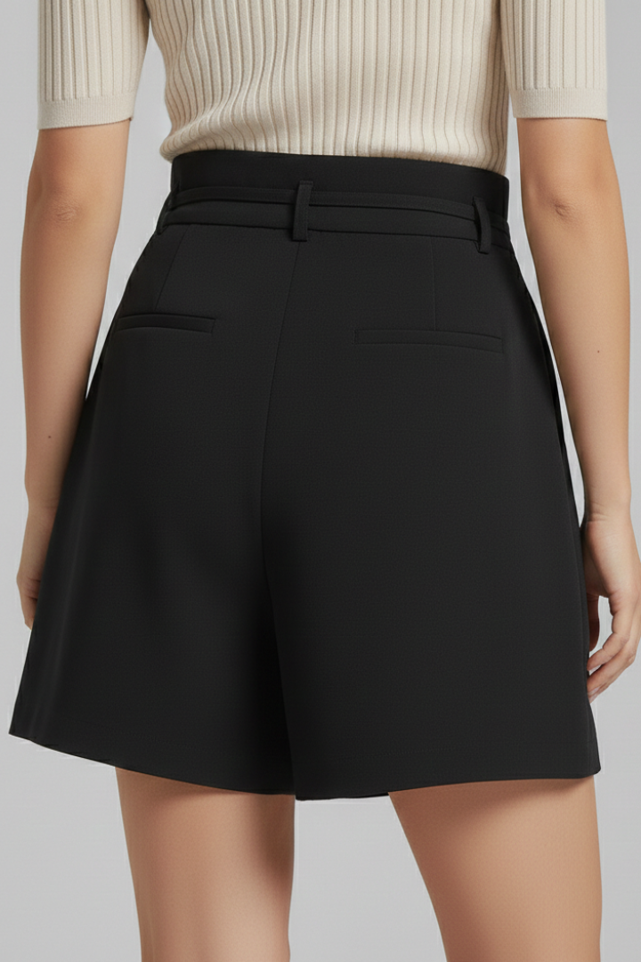 Short Femme Ample Chic à Taille Froncée