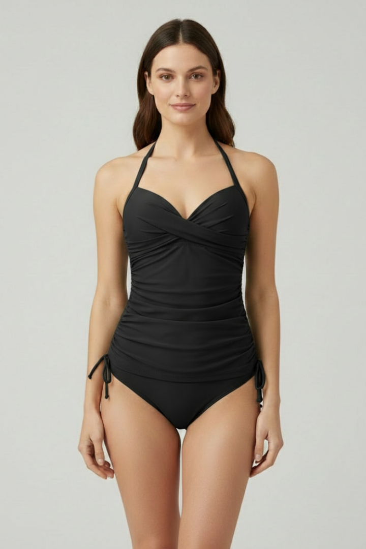 Maillot de Bain Une Pièce Gainant Drapé Dos Nu