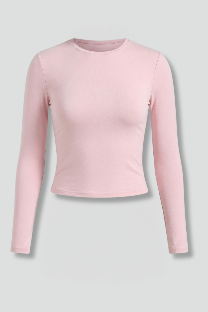 Top Femme Crop Manches Longues Uni