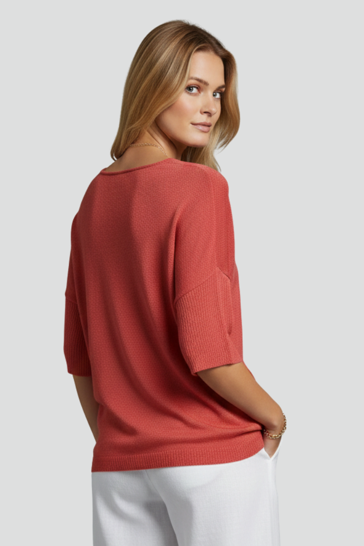 Pull Femme Décontracté Col V Manches 3/4