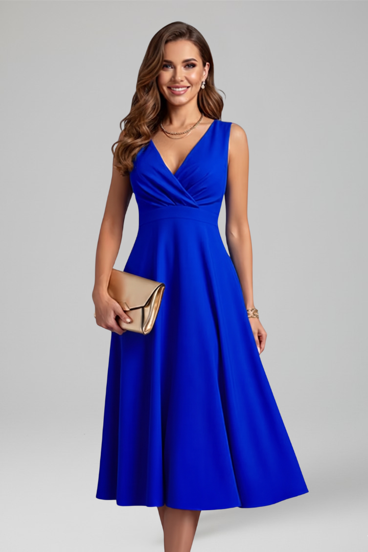 Robe Midi Élégante Col V
