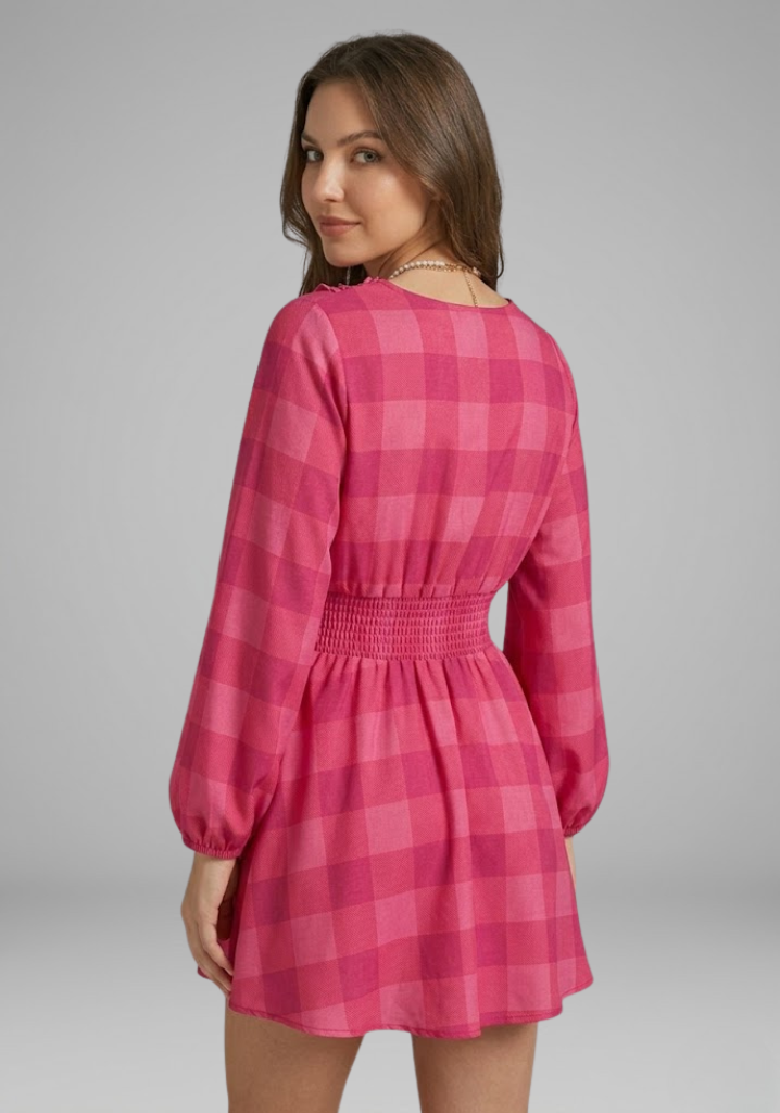 Robe Courte Femme Dentelle Élégante à Manches Longues