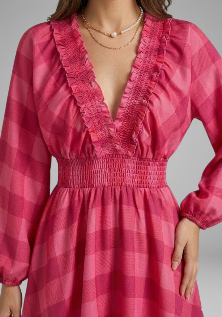 Robe Courte Femme Dentelle Élégante à Manches Longues
