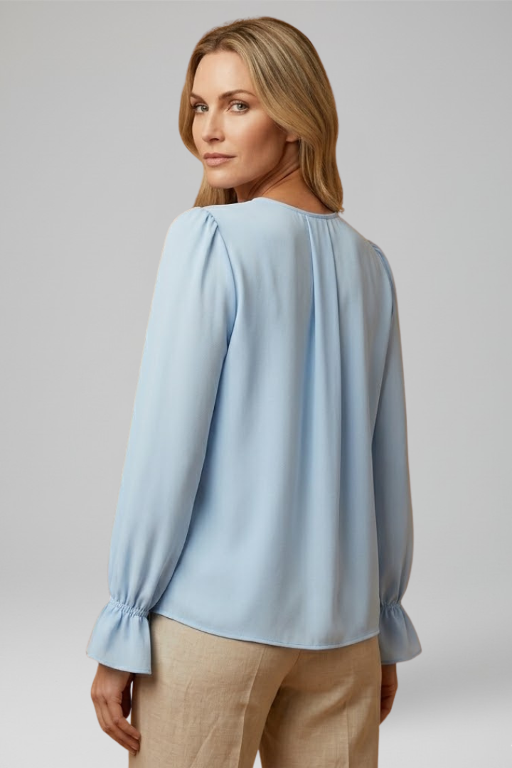 Blouse Femme Chic Plissée Manches Longues