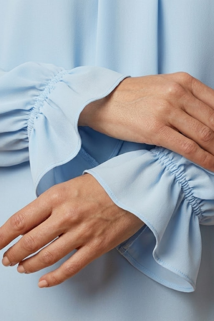 Blouse Femme Chic Plissée Manches Longues