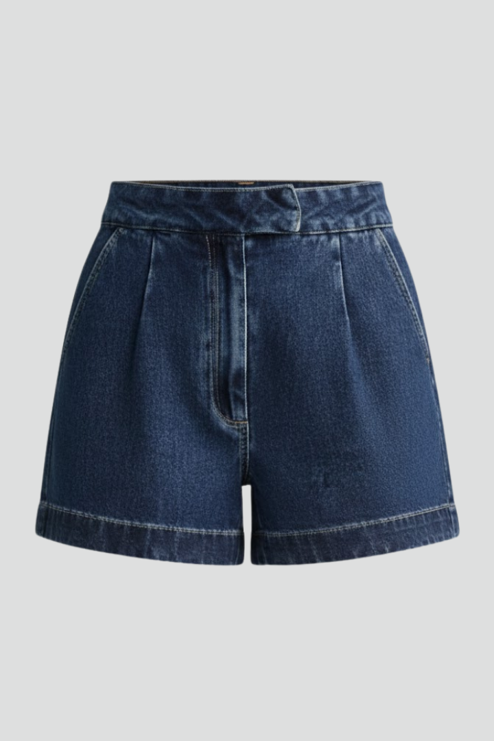 Short Jean Femme Ample à Ceinture Intégrée
